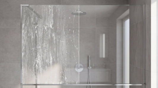 nettoyer vitre douche calcaire - avant après chiffon microfibre