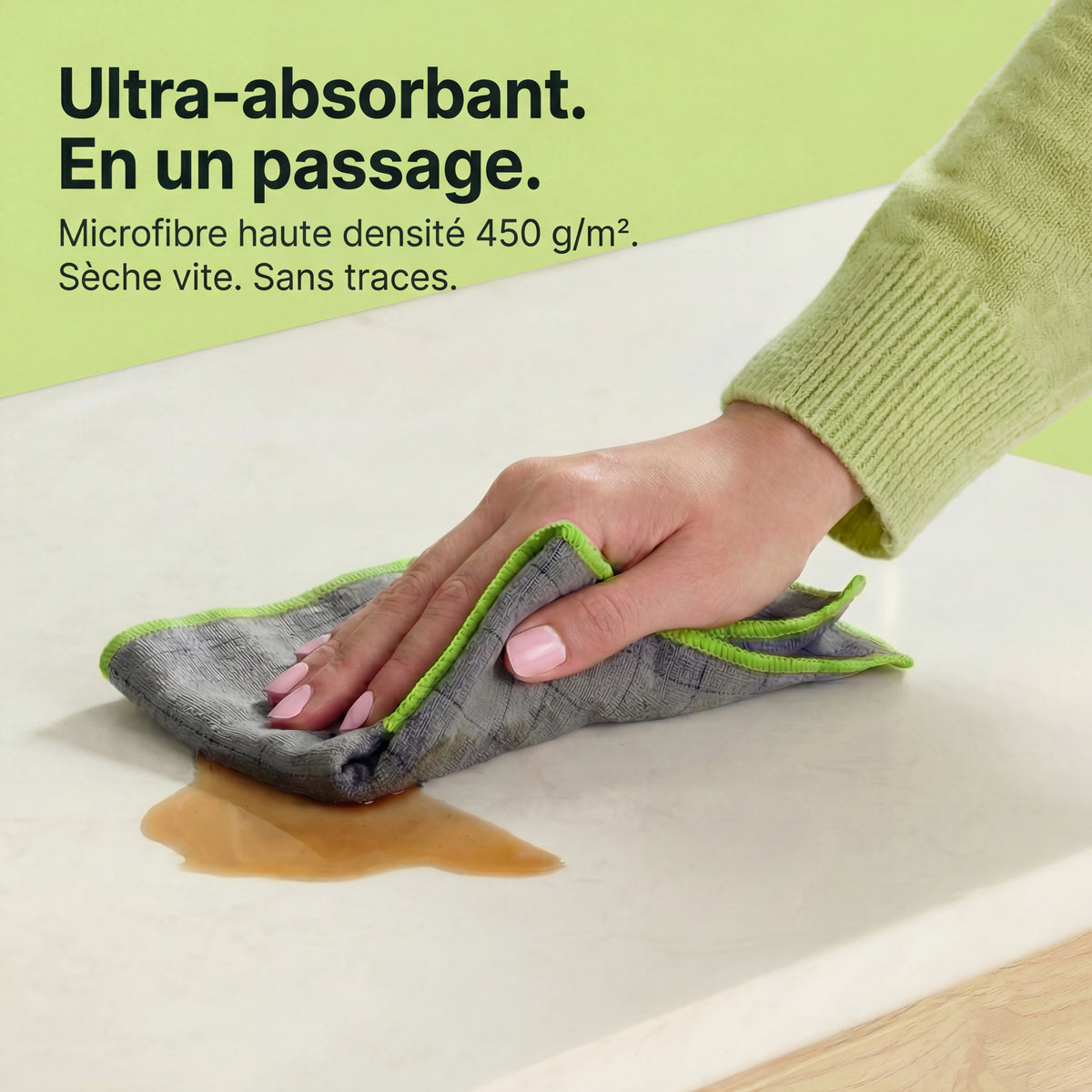 Chiffon Microfibre Carbone XXL — Zéro trace, toutes surfaces